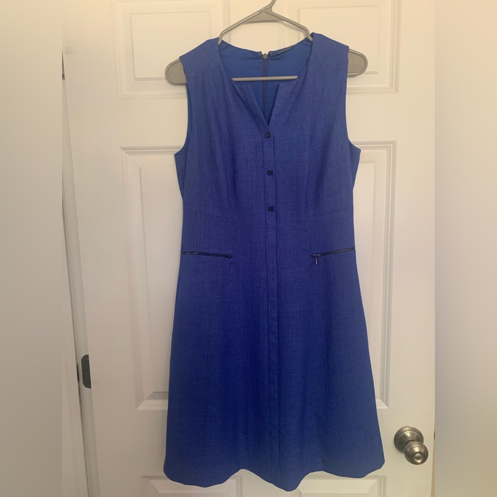 Elie Tahari Blue Zip Up Dress